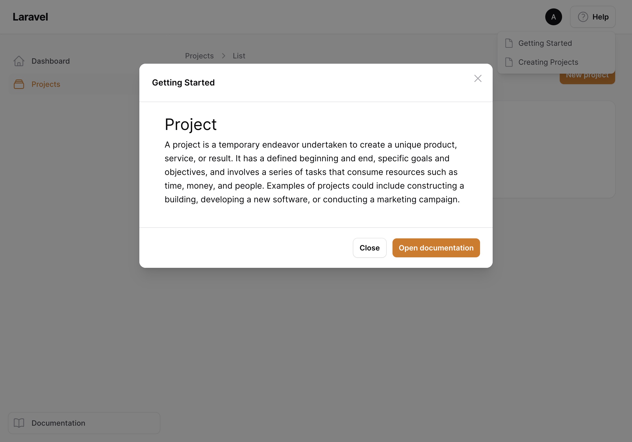 Modal previews